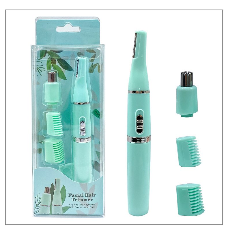 Multifunctional portable electric painless eyebrow trimming knife two in one nose hair shaving device