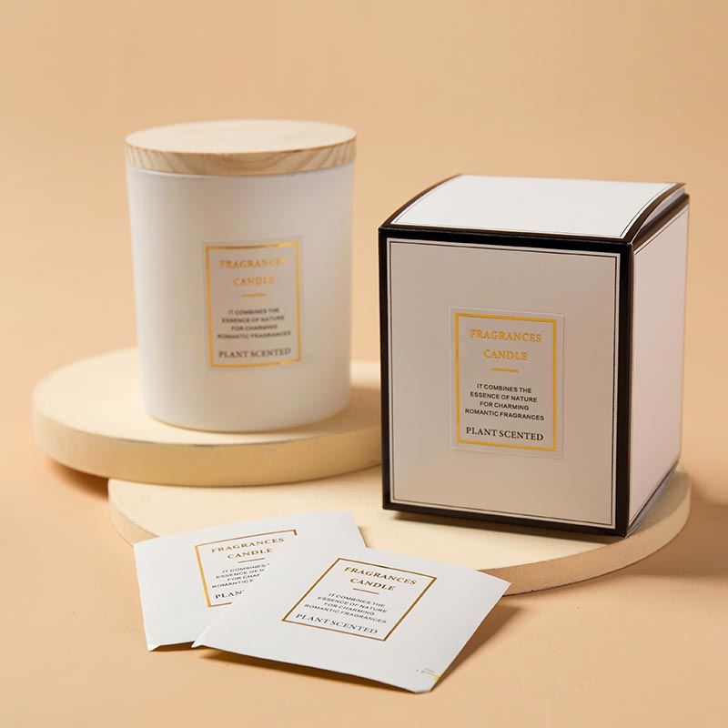 Luxury various color matte/frosted empty candle container with boxes, glass candle jar with wood lid