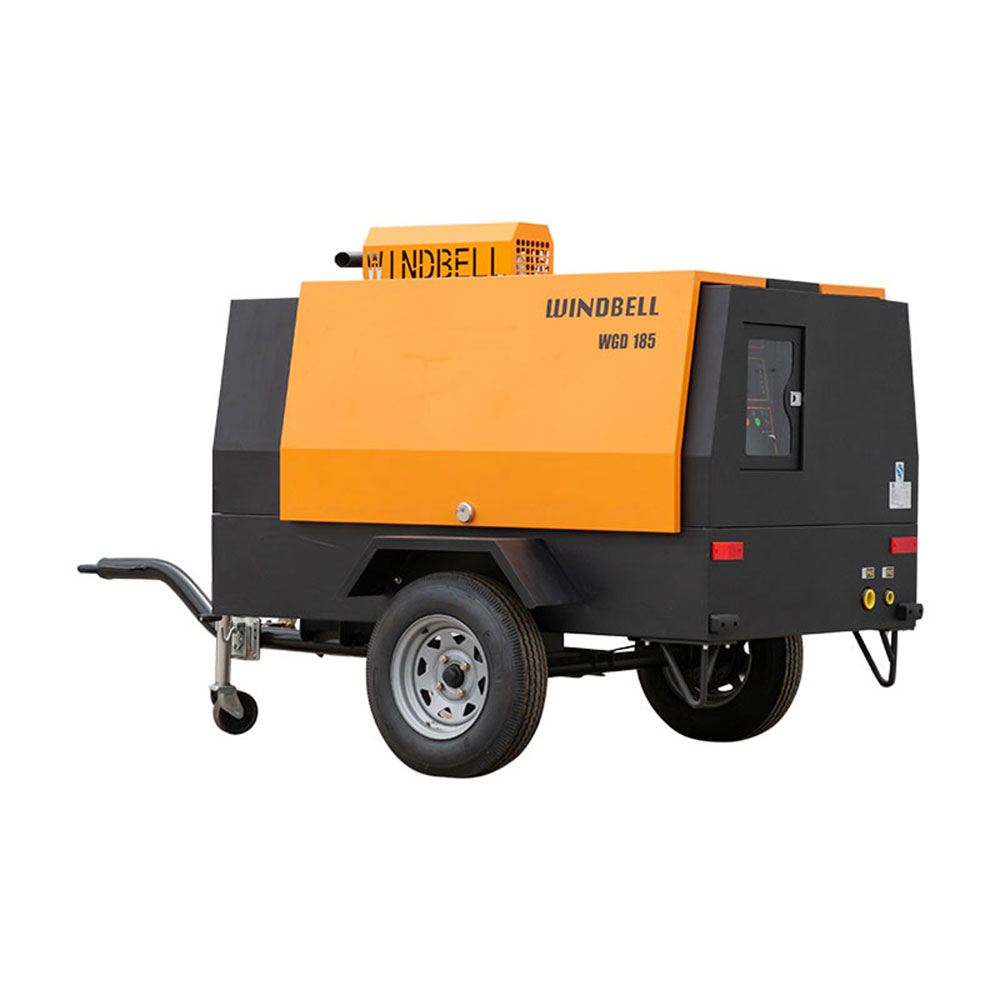 21Bar Screw Diesel Air Compressor 185 Cfm Air Compressor Diesel Portable Mining Air Compressor Diesel Engine 185Cfm Jack Hammer