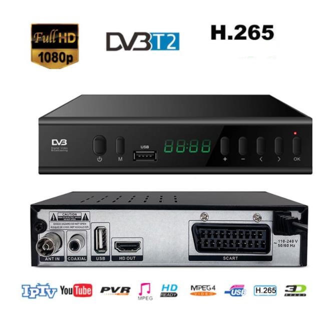 DVB-T2 h.265 Эфирная волна цифровой ТВ Декодер каналов кабельного телевидения 10 бит