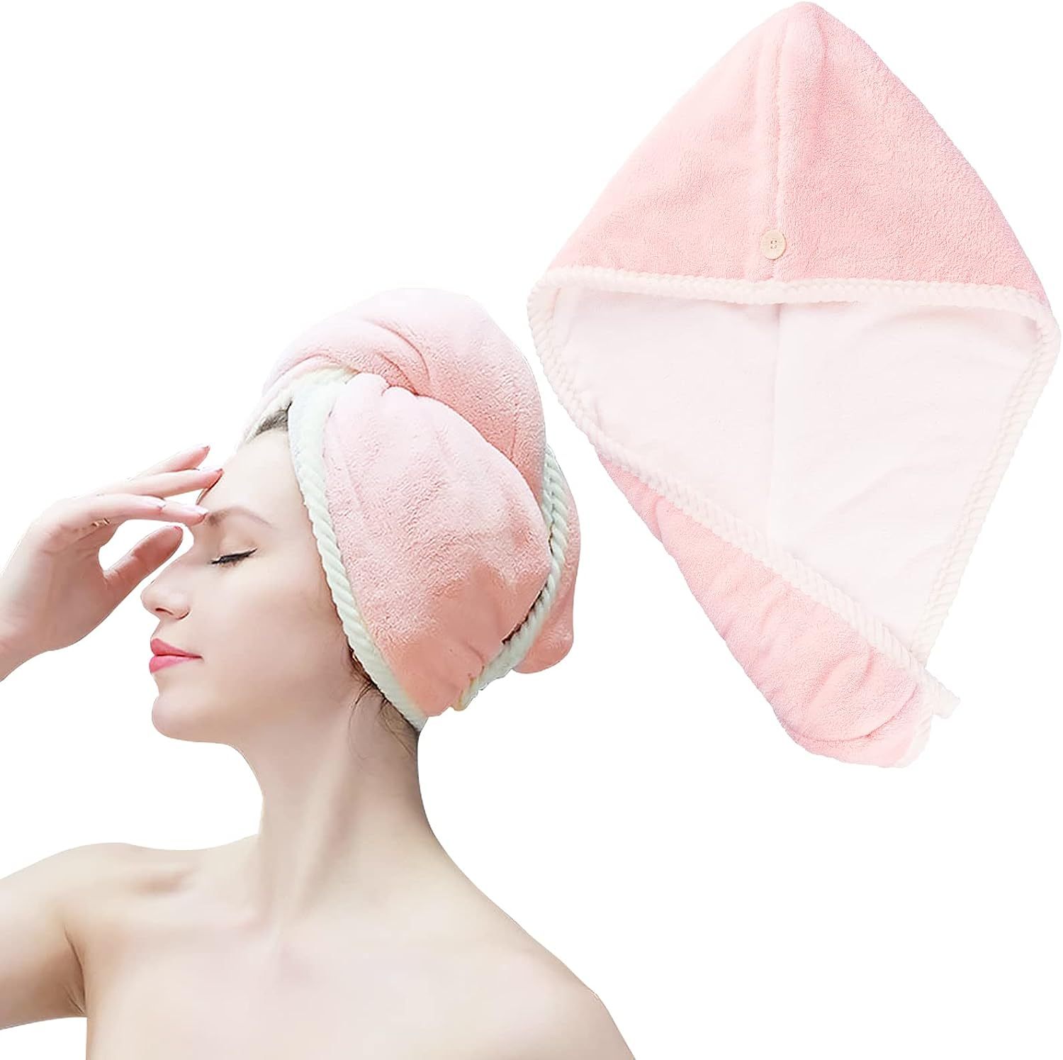 Quality Soft & Ultra Absorbent Fast Hair Drying Caps Polyester Hair Towels Shower Cap For Girls And Women