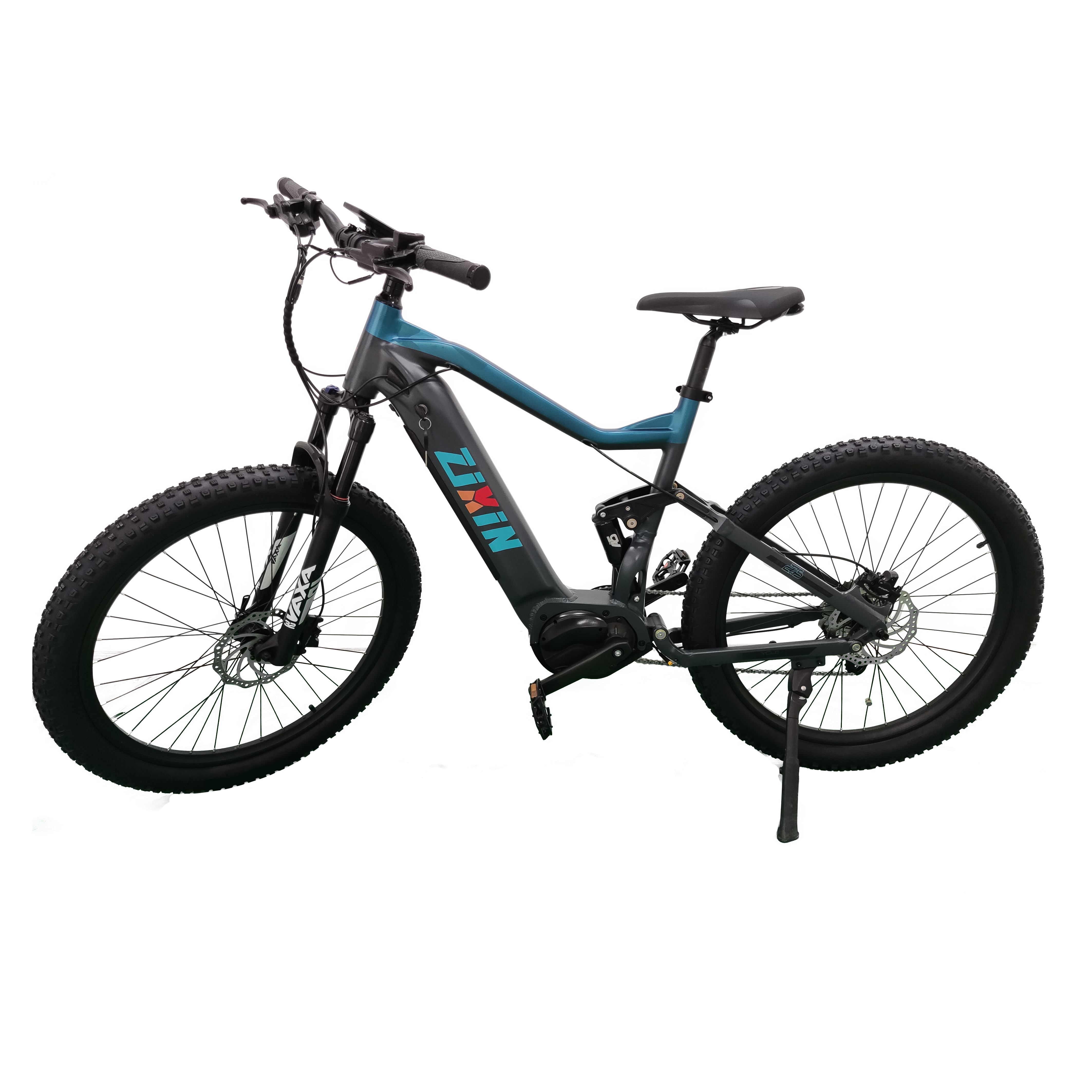 electric bike 27.5 inch mid motor full suspension mid drive high power chain drive