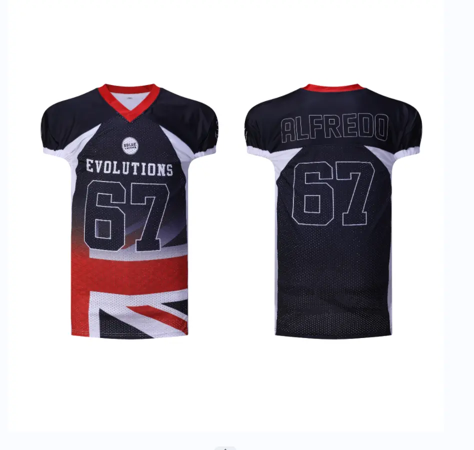 Sublimation Printing Breathable Custom Logo ropa de futbol americano American Football Uniforms Set