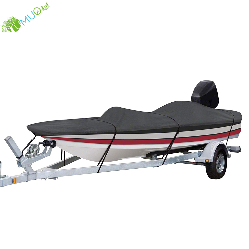 YumuQ Trailerable V-Hull Rib Bass Boat Cover, Lightweight, Waterproof and UV Protective