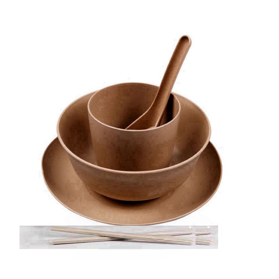 Biodegradable rice husk Party Food Plates Tableware Sets Products Kids Lunch Box