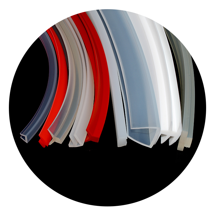 Silicone rubber seal strip for shower door window