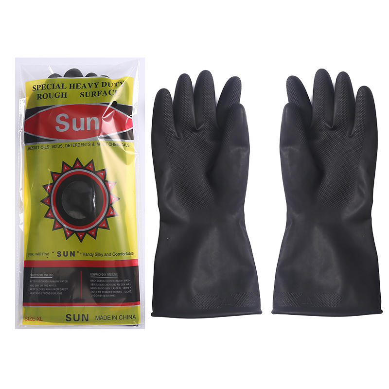 Custom Color Sun brand Comfortable Kitchen Cleaning Washing Latex Rubber Long Household Gloves