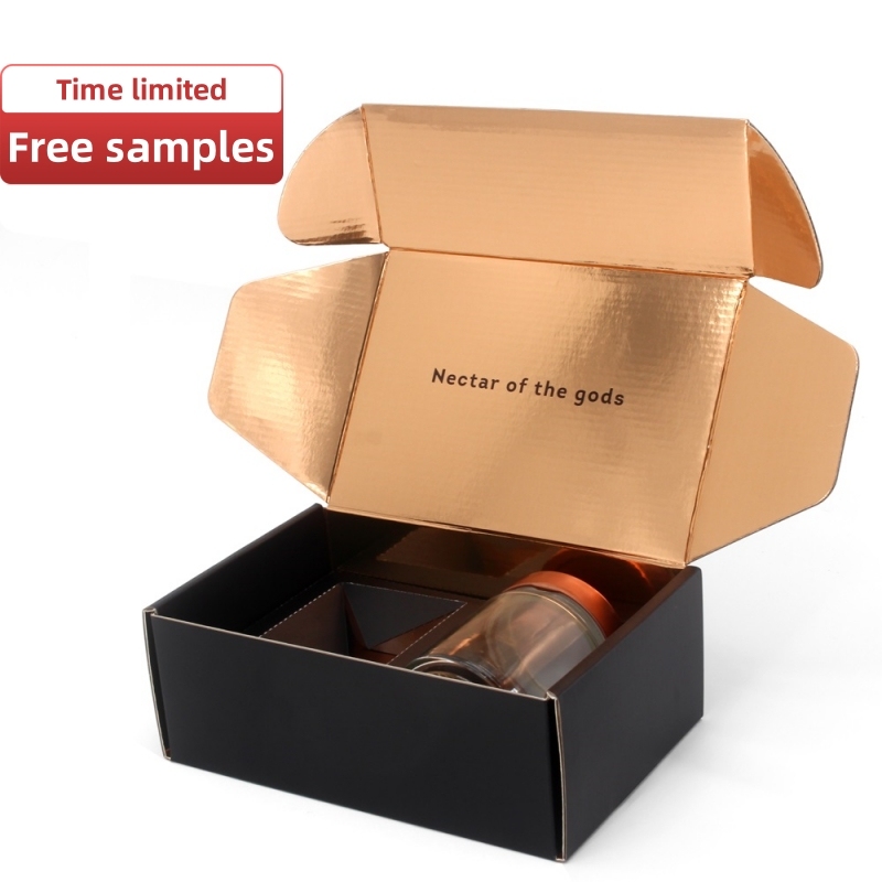 Custom honey jar luxury gift box logo air freight box recyclable protective glass bottle packaging mailing paper box