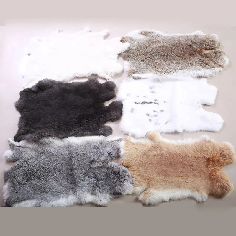 China suppliers 2022 new animal fur rabbits pelt wholesale natural color real rabbit fur