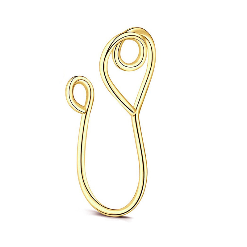 Fashion Nose Rings Hoop Clip on Nose Rings Non-Pierced Adjustable Nose Cuff Stainless Steel Piercings for Women Girl