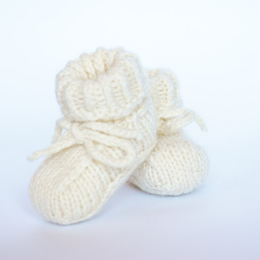 Baby Pure Wool Booties Baby First Hand Knitted Wool Shoes Eco Friendly Wool Booties