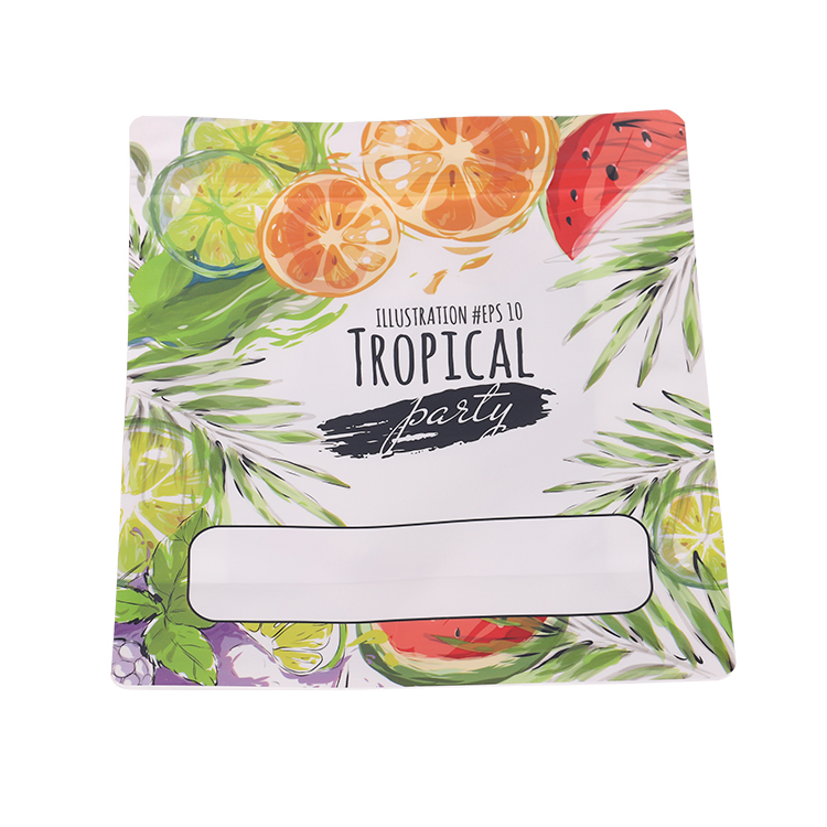Custom Resealable ziplock stand up pouch kraft paper tea coffee snack packaging bag for food with window