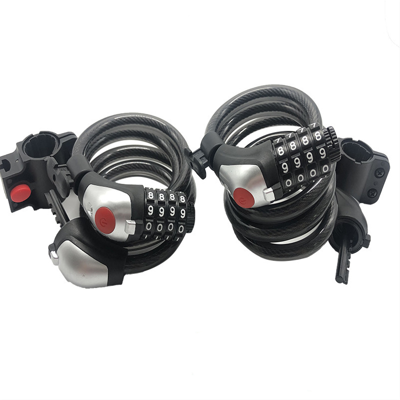 Wholesale Foldable 4 Digital Anti Theft Bicycle Bike Code Combination Lock Bicycle Cable Lock
