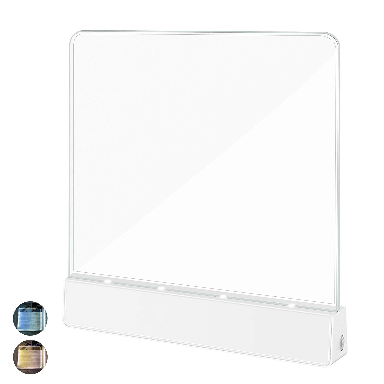 Book Light Battery Powered Flat Plate led Book lamp Brightness Adjustable 2 Color Temperature Kids Book Light for Reading in Bed