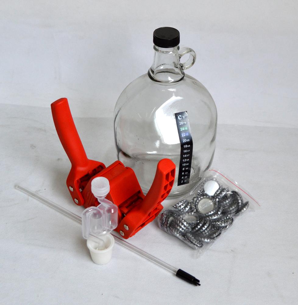 Micro home brew 1 галлон стартера комплект включают homebrewing наполнитель/бутылка Каппер/крышка/Стеклянная банка/Airlock