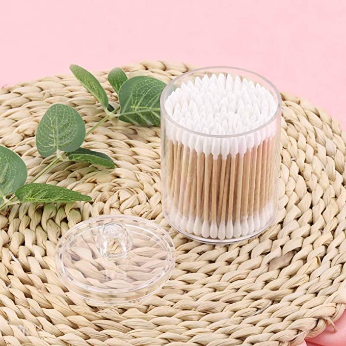 Диспенсер Apothecary баночки ватный шарик ватный тампон коробка хлопок Круглый держатель для ванной комнаты контейнер для хранения прозрачный пластиковый акриловый баночка