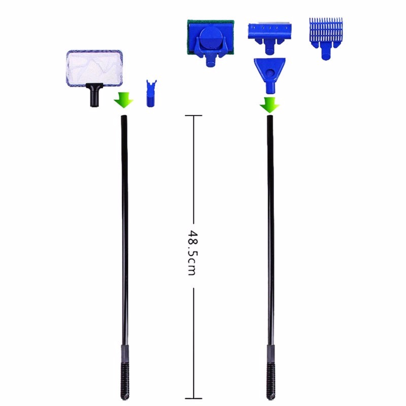 5 in 1 Fish Tank Aquarium Cleaning Brush Gravel Rake Adjustable Tools