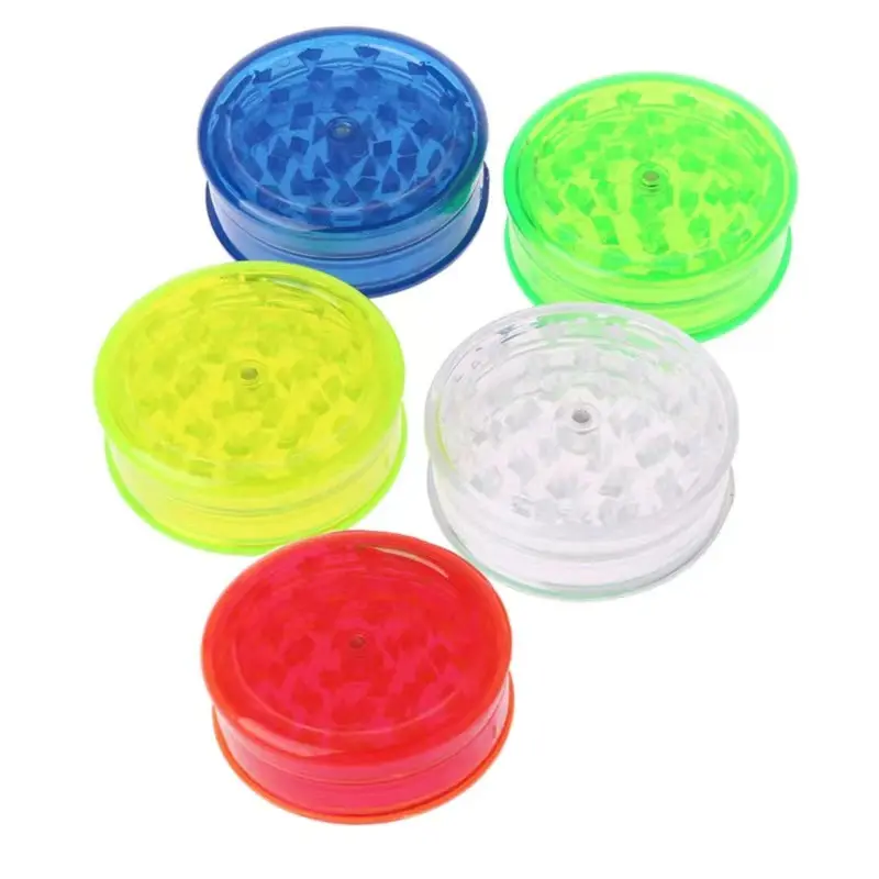 Wholesale High Quality 60mm Plastic Grinder Customized Logo Herb Grinder with Storage Smoking Accessories