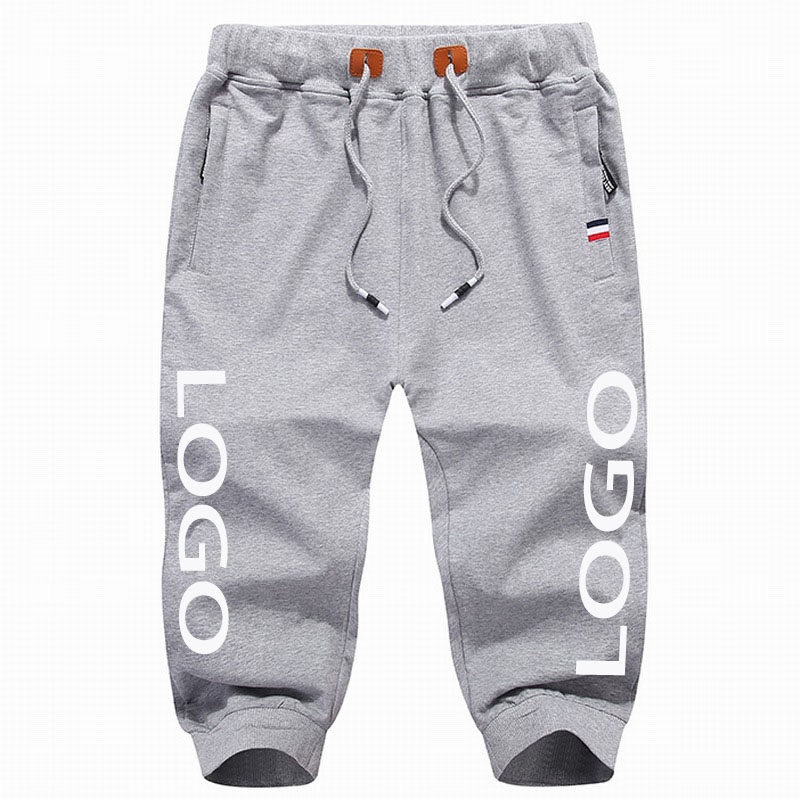 Summer new style men's pocket decoration casual pants knitted cotton loose 7 points sports pants men sport shorts wholesale