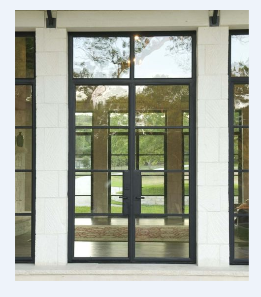 Fireproof front door iron wrought prices french style interior frosted black steel frame door