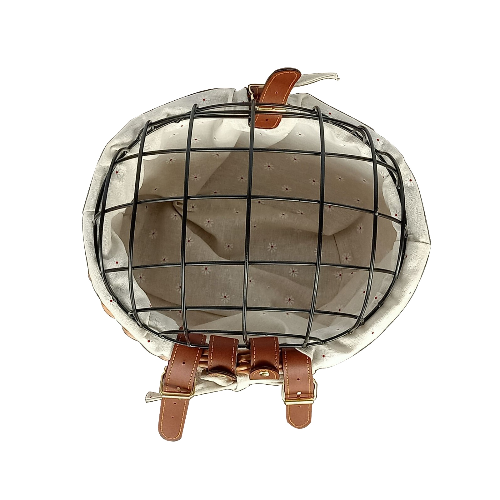 Brown color wicker bike basket carry pet dog retro bike bicycle basket with leather handle hot selling
