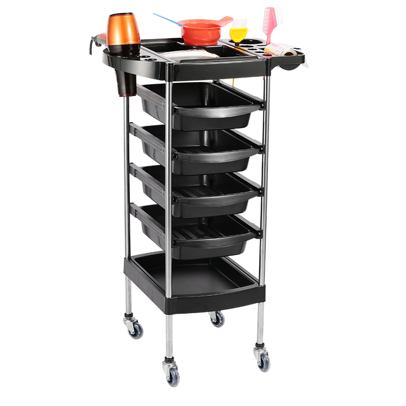 5 drawers shelf cart wheels good quality professional hair salon trolley