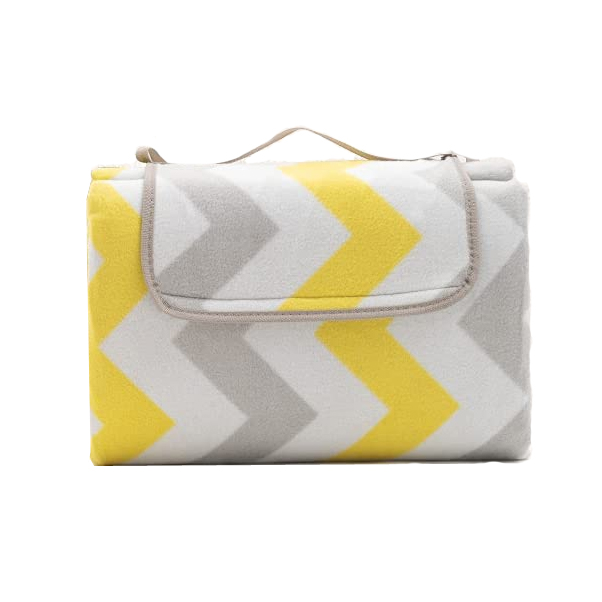Yellow Waves Large Beach Picnic Blanket 59" 79" Foldable Camping Outdoor Blanket, Waterproof Backing Picnic Mats