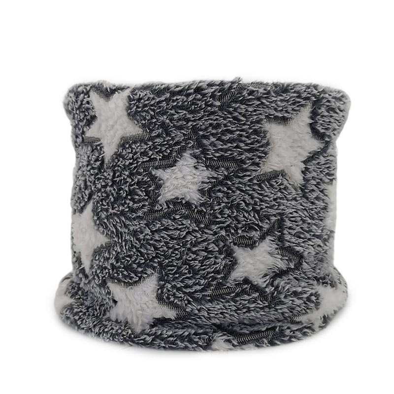 Popular plush fabric stars jacquard neck warmer winter keep warmer scarf