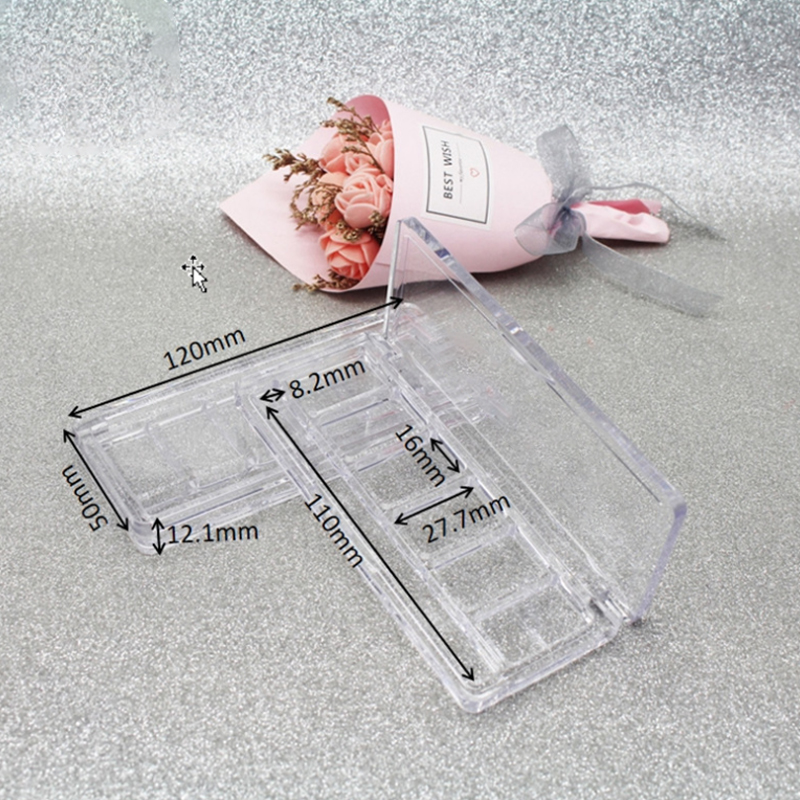 Logo Accepted 8 colors clear square plastic Cosmetic packaging case transparent empty eyeshadow palette container