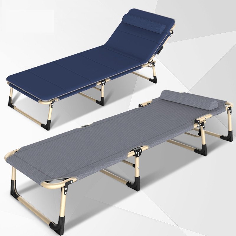 Reinforced mteal folding beds 600D Oxford fabric single office lunch break bed military folding camping bed