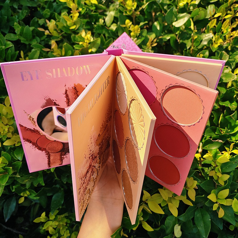 wholesale makeup high quality vegan eyeshadow palette 43 color cardboard eye shadow boxes with magnet eyeshadow book