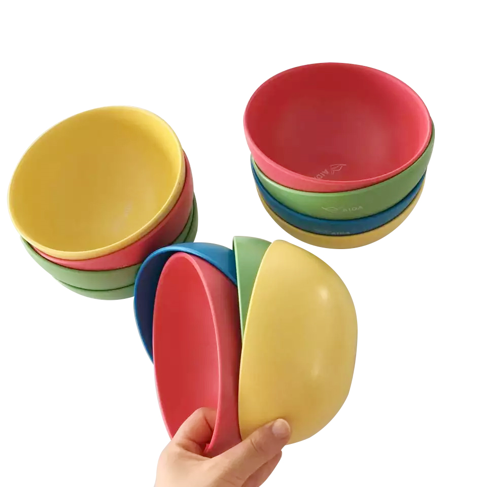 wholesale unbreakable biodegradable eco friendly non-toxic home tableware bamboo fiber salad bowl