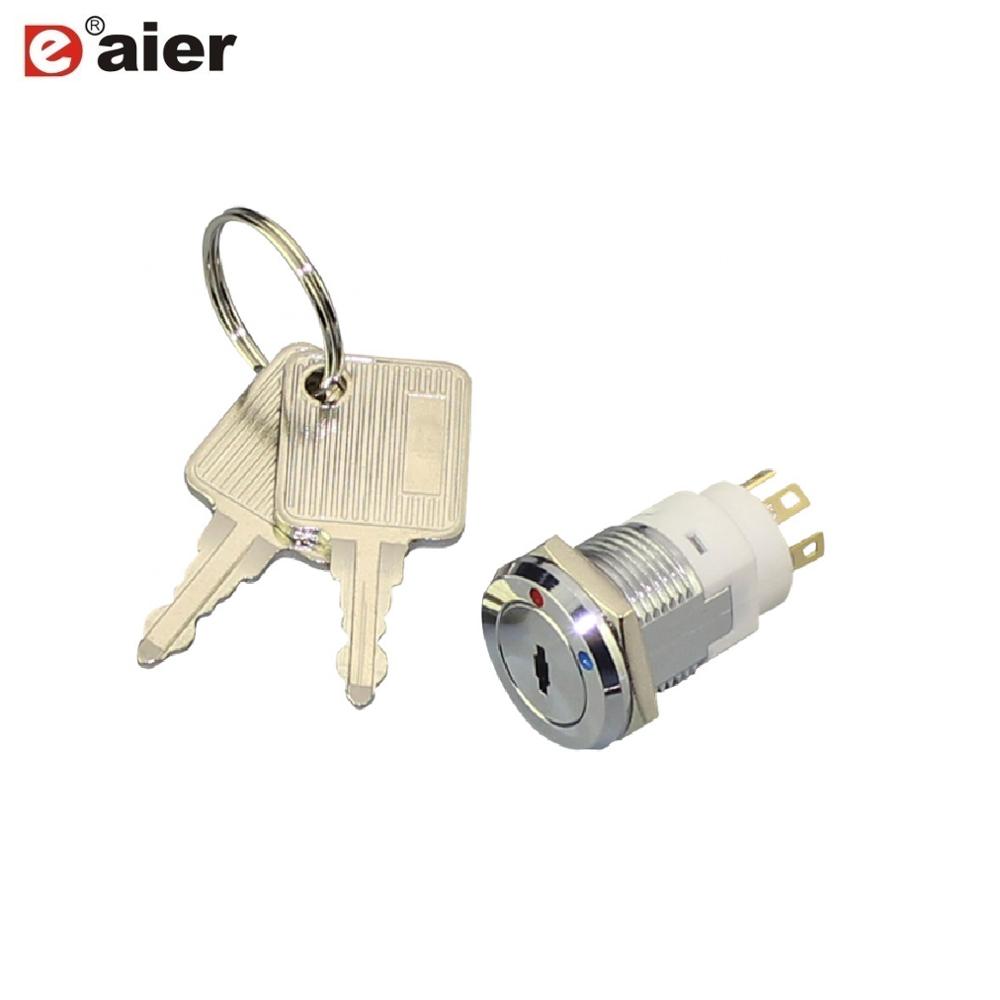 Электрические 4A 28VDC 16 мм SPDT на 3 Pin шестигранный ключ замок