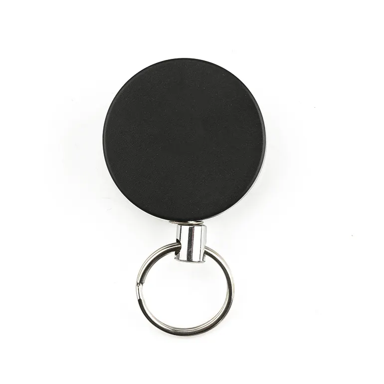 Wintape Custom Logo Round Shape Retractable Metal Yoyo Badge Reel ID Card Holder With Key Chain