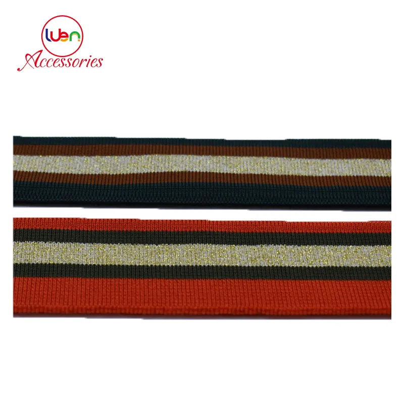 100% cotton & polyester flat stripe ribbed knit cuff rib collars trim