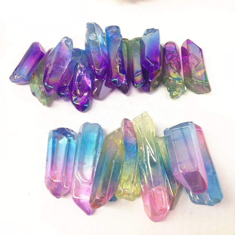 Wholesale Natural Angel Aura Quartz energy crystal healing wand