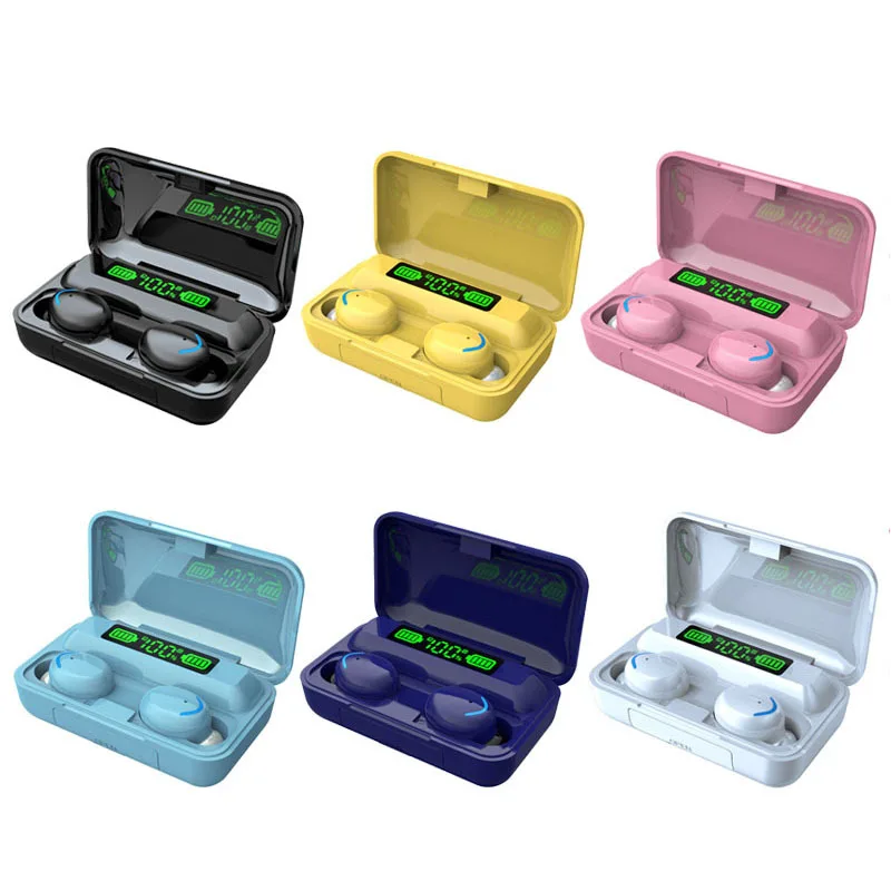 F9 5 Tws Mini In-ear Headphone Bt5.1 Sports Gaming Headset Led Display 2000Mah Charging Box Earphone BT Wireless Earbuds Tws F9