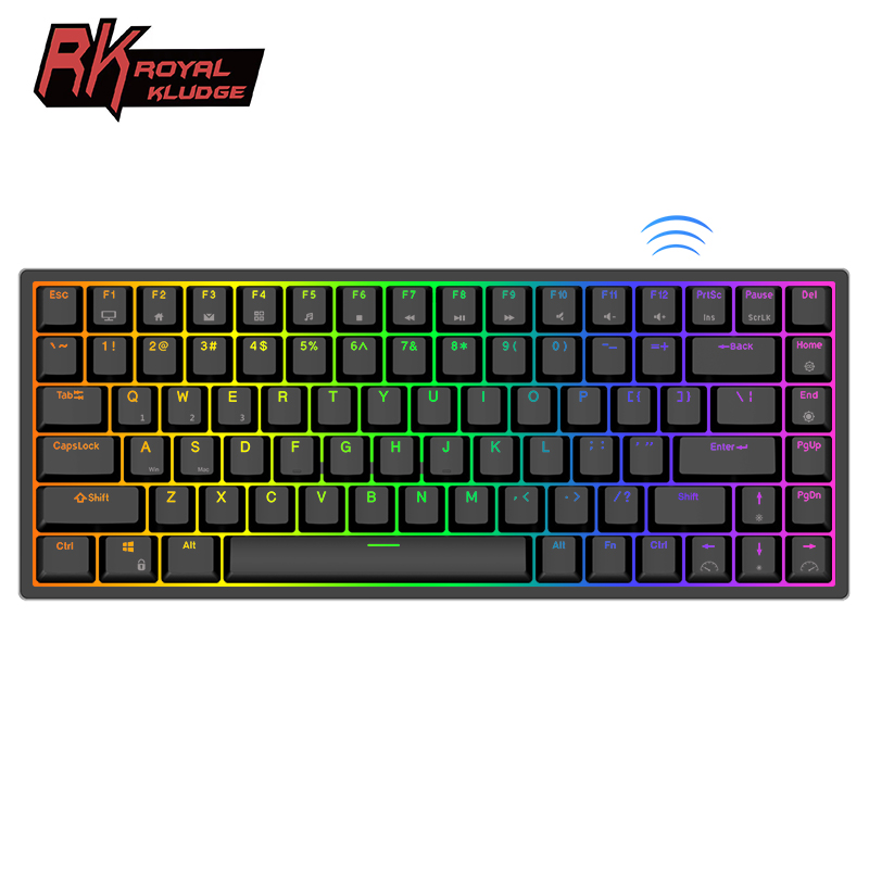 Royal Kludge RK84 gamer rgb laptop led bultooth mobile colorful computer key board laptop mechanical gaming wireless keyboard