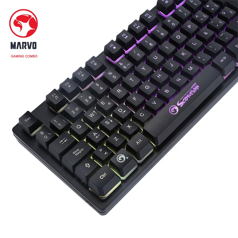 Marvo Проводная игровая клавиатура мышь комбо проводная мышь Клавиатура Набор/красочная клавиатура с подсветкой