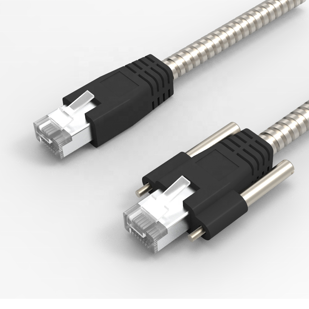 Gige vision cable RJ45 с винтовым металлическим бронированным кабелем Ethernet cat 6