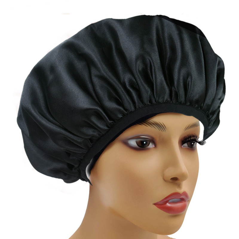 High Quality Three Layer Extra Large Stain Waterproof Microfiber Lined Oversized Shower Cap