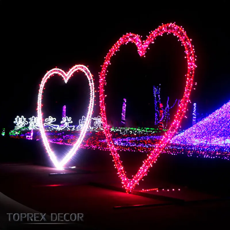 Heart shape led outdoor wedding decoration lights