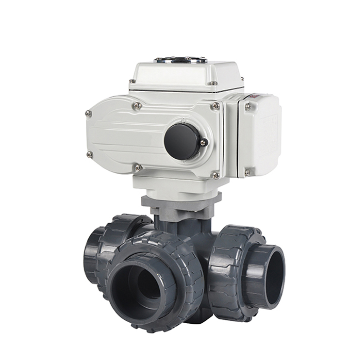 AC110V AC220V 3 способа пластиковые ПВХ механизированный водопроводный шаровой клапан приводом шаровые клапаны