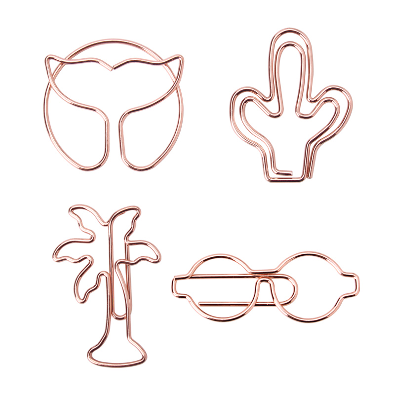 Hot Deal Cheap Price High Quality Rose Gold Different Shaped Paper Clips For Gift
