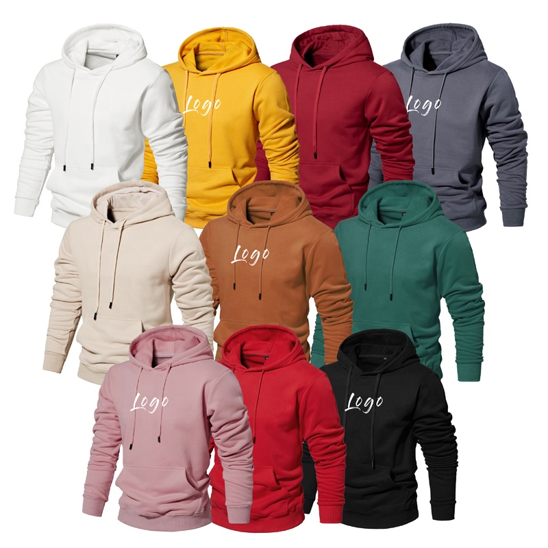 Custom Logo Streetwear Blank Wweatshirt Suit Vintage Oversize Blank Unisex Plain Cotton Hoodies Custom Logo Printed Men Hoodies
