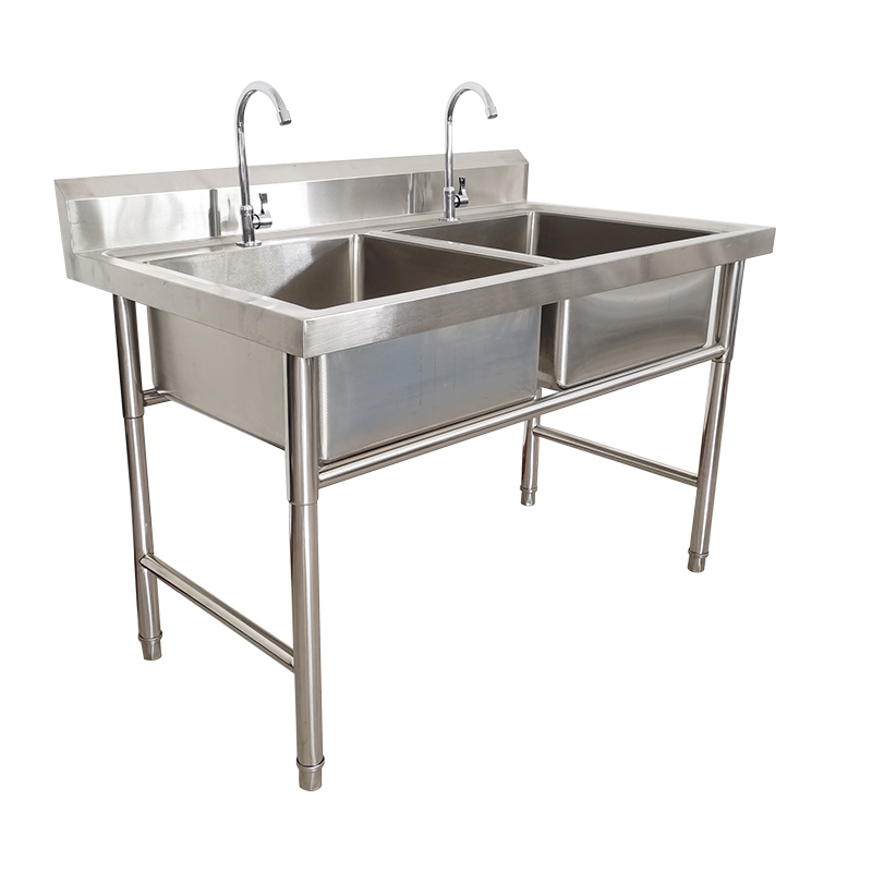 Quality Assurance stainless sinks double bowl sink basin wash Foot Operated Sink