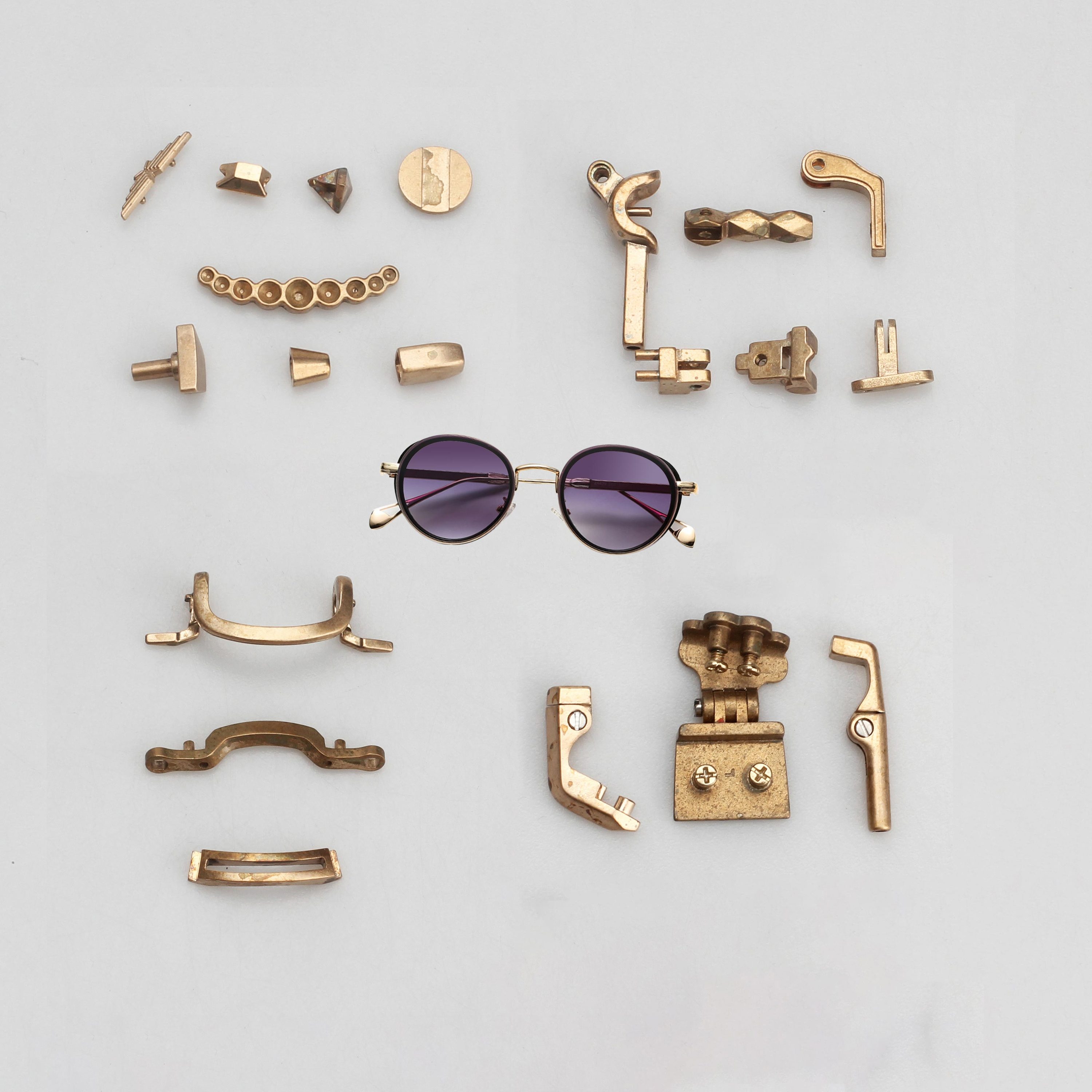 High Quality Copper Tin Metal Eyeglasses Castings Factory Supplier Optical Glasses Parts Sunglasses Eyewear