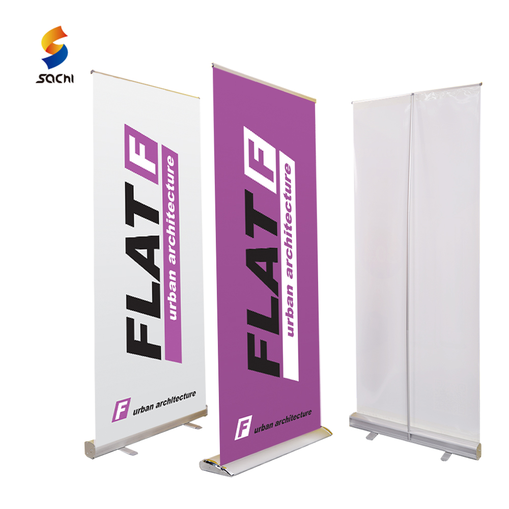 Economy Retractable pull up stand silver roll up stand for display