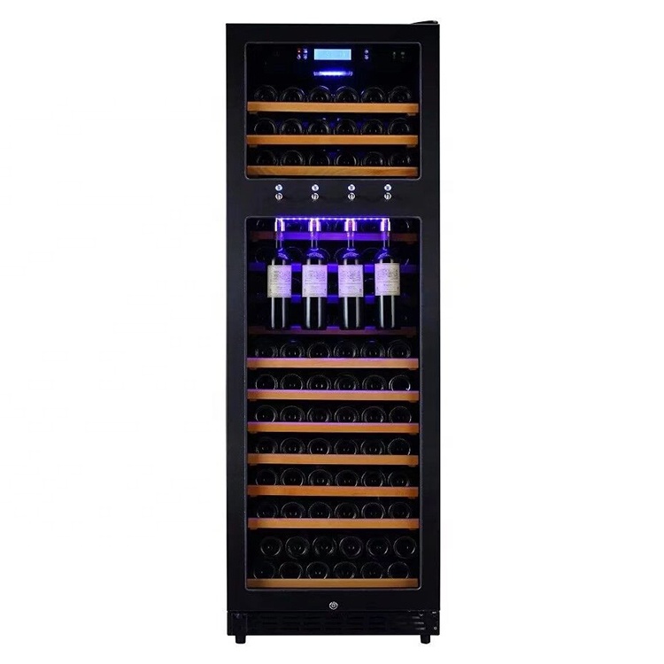 Compressor Wine Cooler Glass Door Bar Commercial Wine Dispenser 120 Bottle