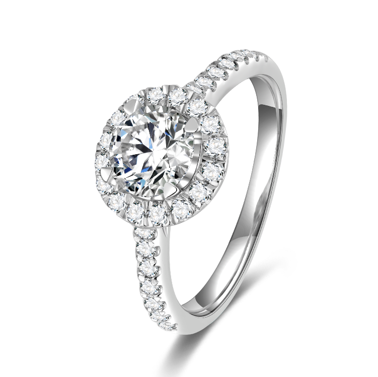 Meganjewelry роскошная круглая установка 1-3ct DEF Муассанит кольцо из стерлингового серебра 925 женская одежда на каждый день, серебряные модные ювелирные изделия